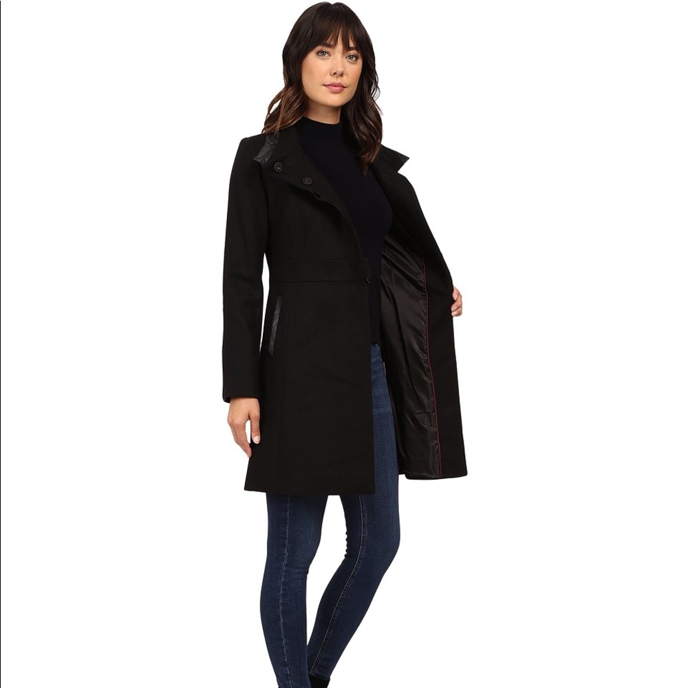 Via Spiga wool coat with leather detailing size 6